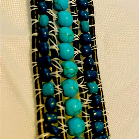 Triple Wrap Spider Cuff Seed Bead Bracelet - Picture 7 of 7